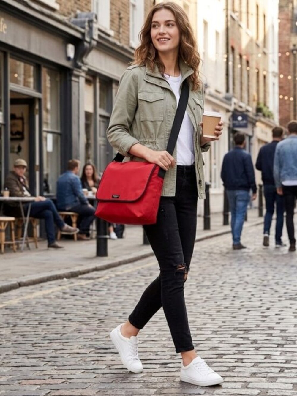 EUC Kate Spade New York Red Nylon Large Messenger Laptop Work Bag